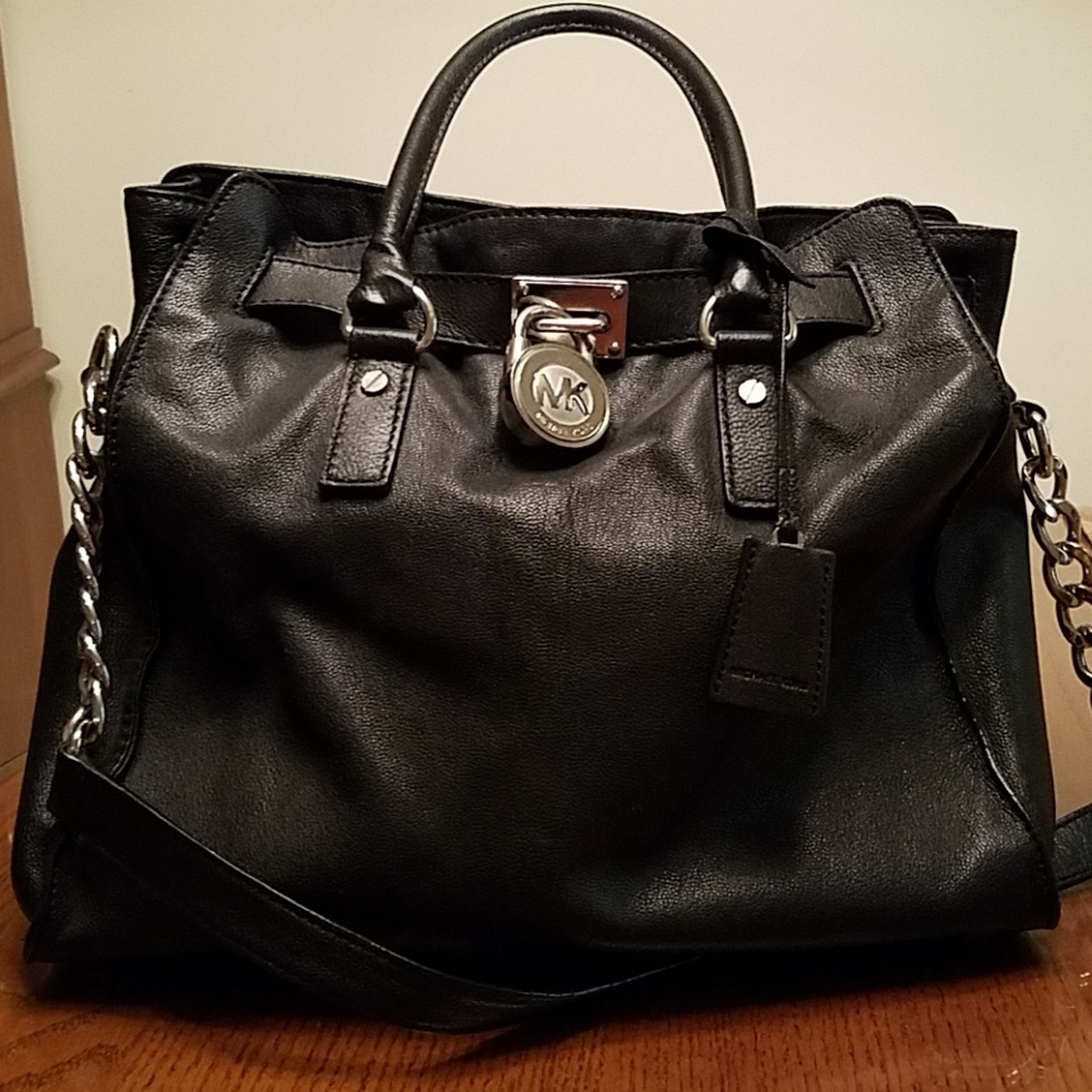 Michael Kors Black Leather Hamilton